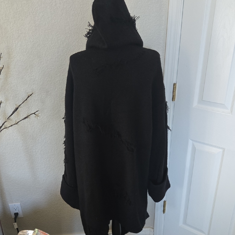 Killstar Black Hooded Shredded Cardigan - Picture 5 of 14